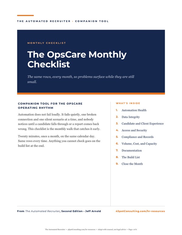 Preview of The OpsCare Monthly Checklist