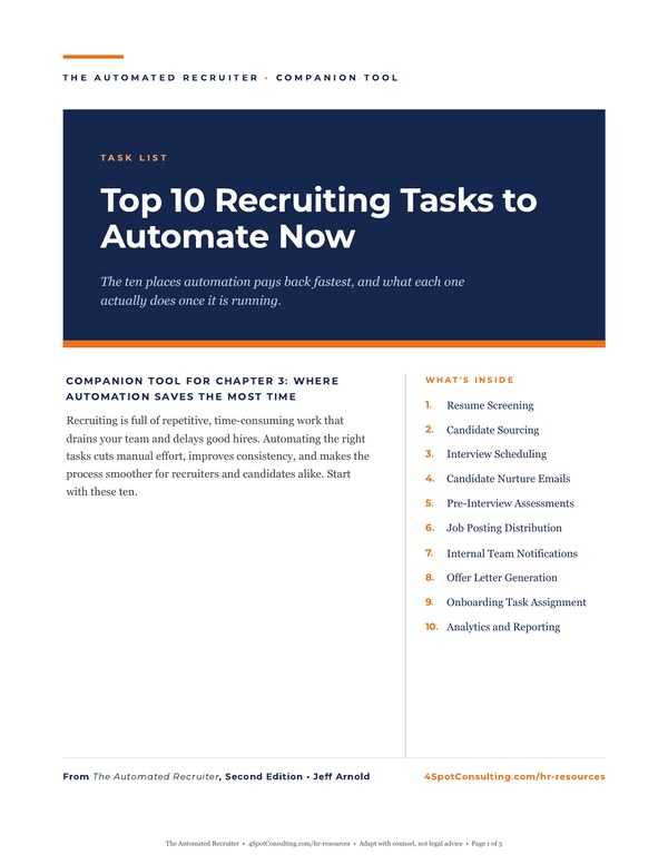 Preview of Top 10 Recruiting Tasks to Automate Now